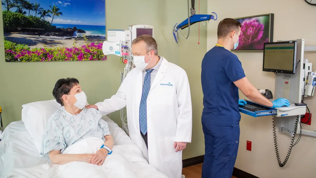 Dr. Decker with patient