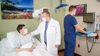 Dr. Decker with patient