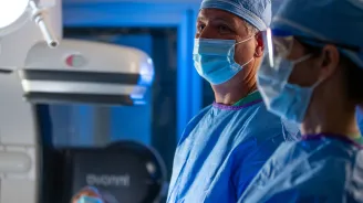 Dr. Lefler with C-arm equipment