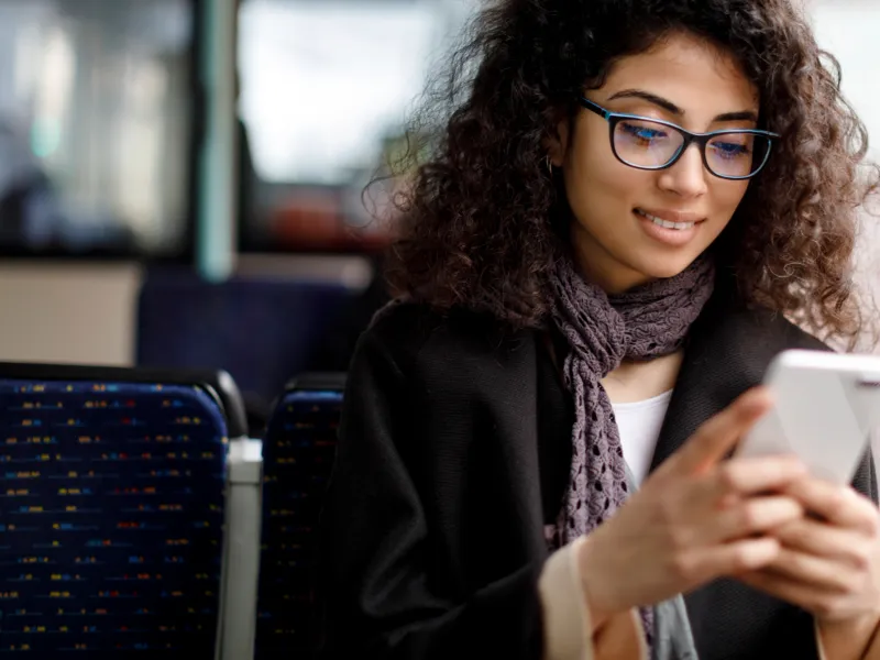 Woman using a smart phone.