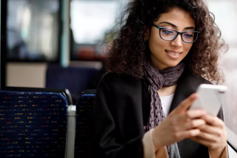 Woman using a smart phone.