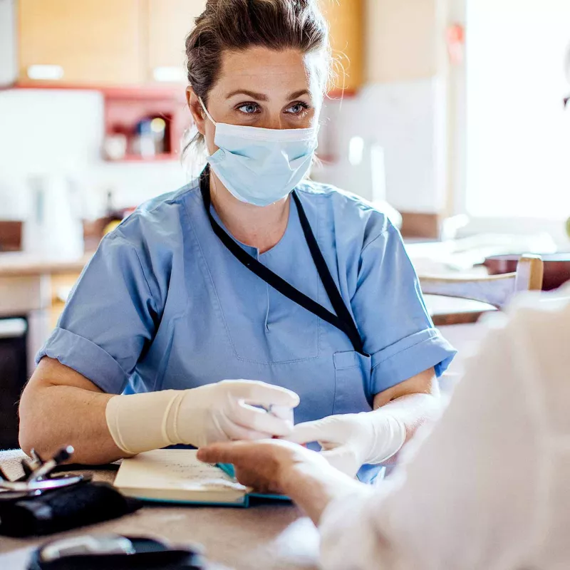 Patient talking to their doctor.